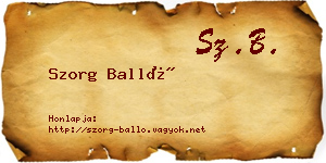 Szorg Balló névjegykártya